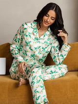 [Vihreä Kukka] SilkSilky-FI Womens Pajamas 006,