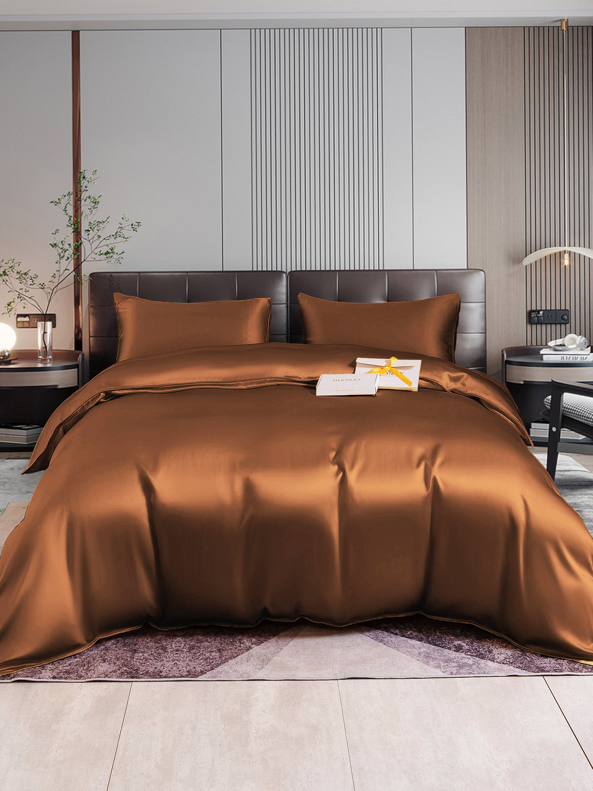 [Kahvi] SilkSilky-FI 22Momme Bedding Set 005