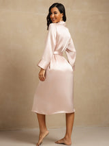 [Pinkki] SilkSilky-FI Long Sleeve Naisten Aamutakki 002
