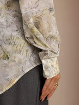 [Salvia Kukka] SilkSilky-FI Long Sleeve Lapel Collar Pusero 006