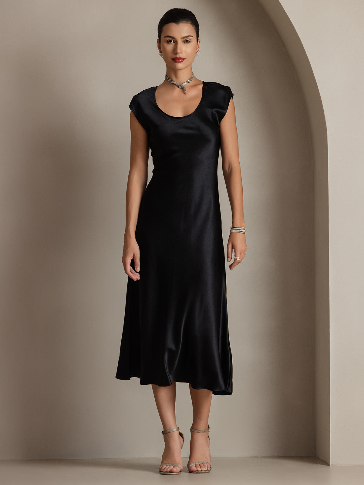 [Musta] SilkSilky-FI 19Momme Dress 006