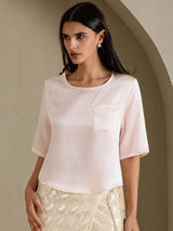 [Pinkki] SilkSilky-FI Half Sleeve Naisten T-paita 001