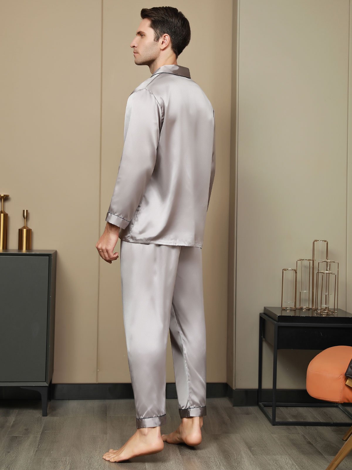 SilkSilky-FI Mens Pajamas Harmaa 003