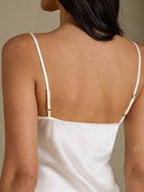 [Valkoinen] SilkSilky-FI Spaghetti Strap V Neck Camisole Setti 005