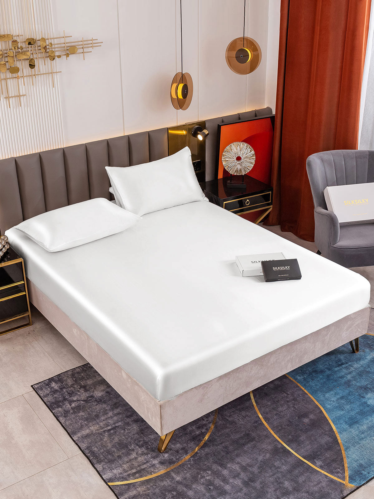 [Valkoinen] SilkSilky-FI 19Momme Bedding Set 001