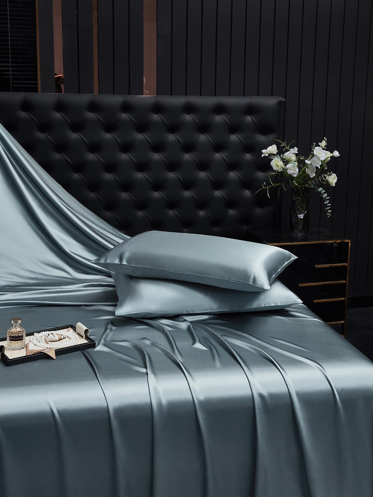 [Harmaansininen] SilkSilky-FI 19Momme Pillowcase 001