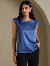 [Aito Petrooli] SilkSilky-FI Cap Sleeve Round Neck Naisten T-paita 003