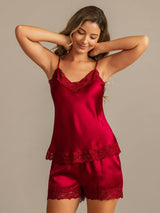 [Viini] SilkSilky-FI Spagettihihna V Neck Camisole Setti 005