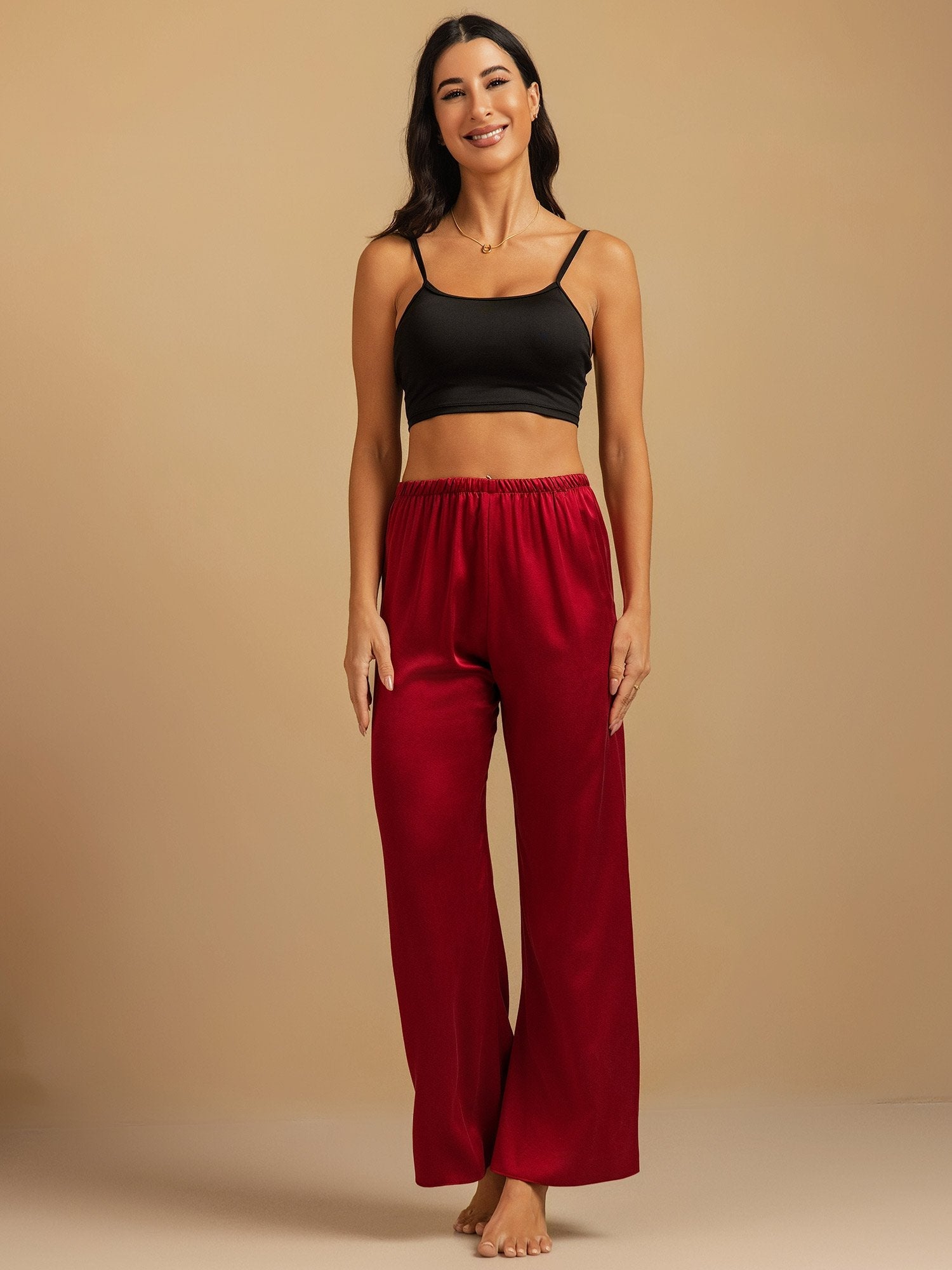 [Viini] SilkSilky-FI 19Momme Womens Sleep Bottoms 008,