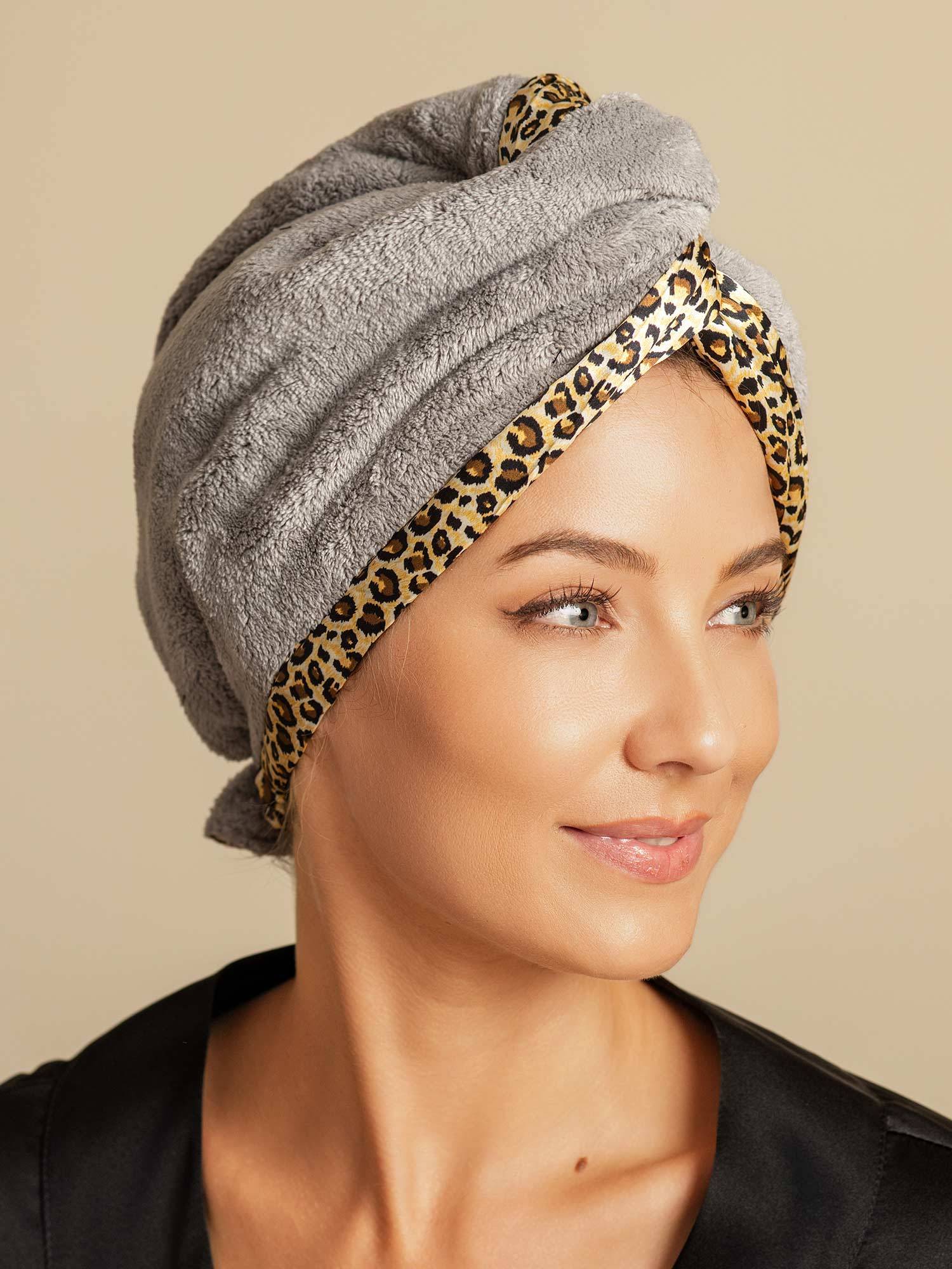 [Leopardi] SilkSilky-FI Hair Towel Wrap 007,