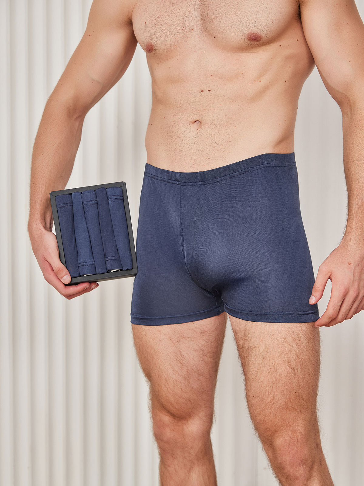 [Tummansininen] SilkSilky-FI Mens Underwear 001