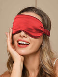 SilkSilky-FI 19Momme Eye Mask Tummanpunainen 001