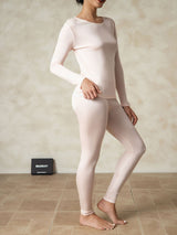 [Vaalea Pinkki] SilkSilky-FI Long Sleeve Round Neck Naisten Pitkät Alusvaatteet 002