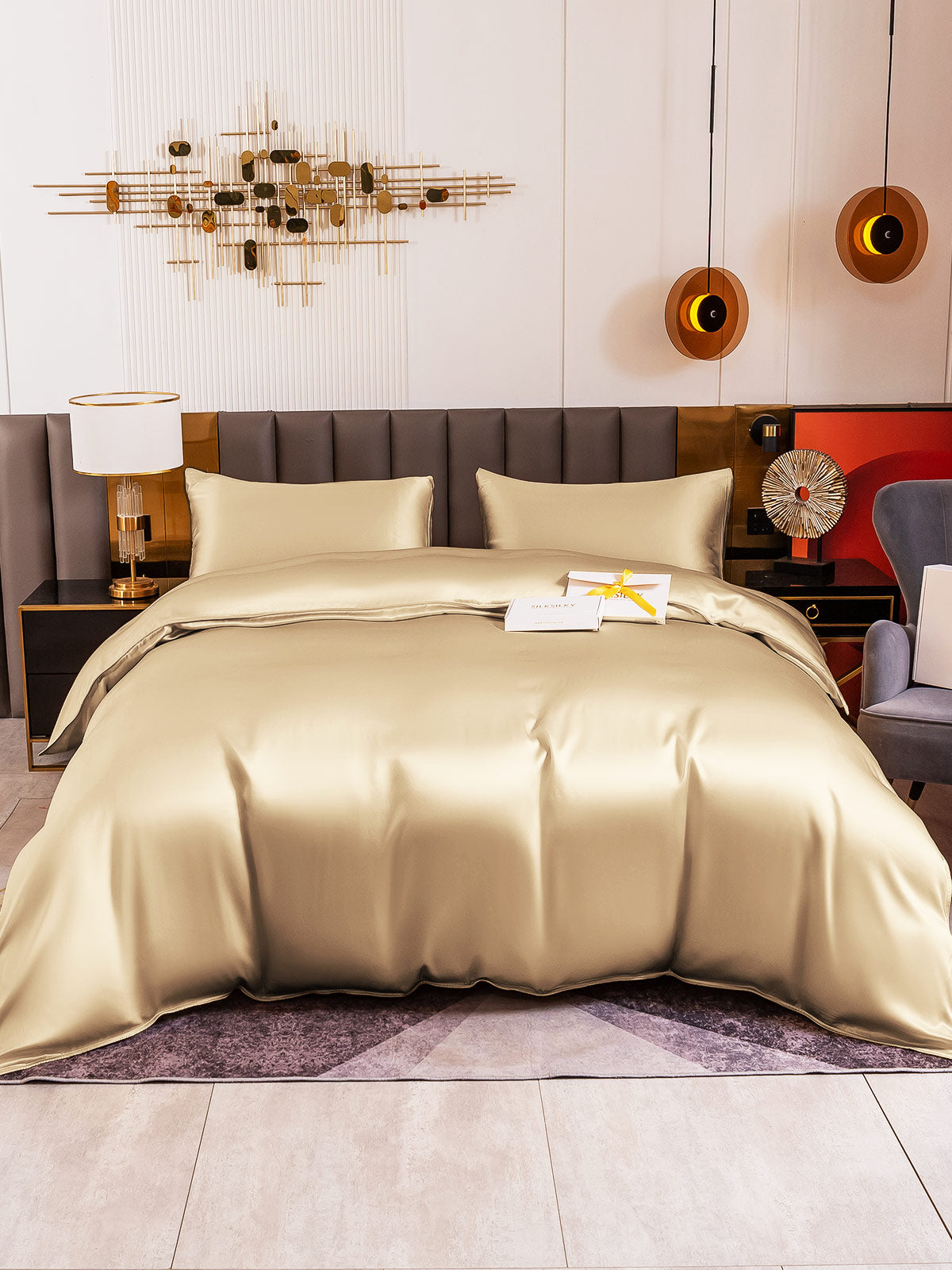 [Beige] SilkSilky-FI 19Momme Bedding Set 002