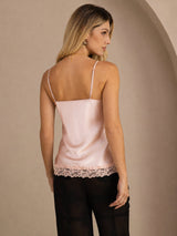 [Pinkki] SilkSilky-FI Spaghetti Strap V Neck Camisole Top 002