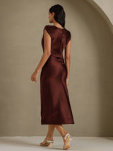 [Kahvi] SilkSilky-FI Cap Sleeve Mekko 002