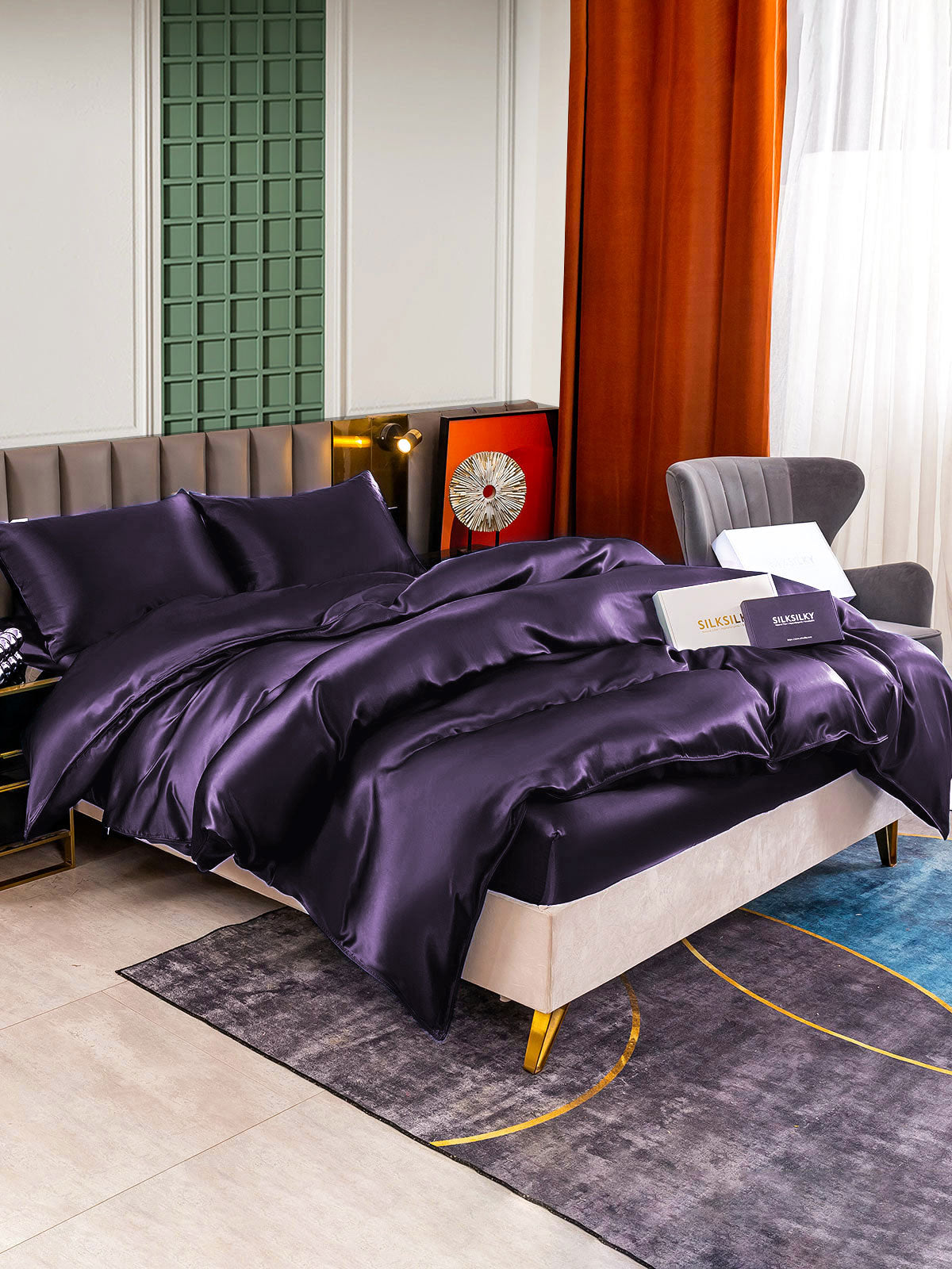 [Tumma Violetti] SilkSilky-FI 25Momme Bedding Set 005