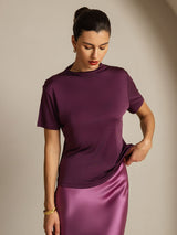 [Violetti] SilkSilky-FI Short Sleeve Naisten T-paita 006