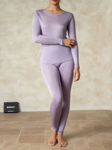 [Violetti] SilkSilky-FI Long Sleeve Round Neck Naisten Pitkät Alusvaatteet 001