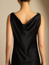 [Musta] SilkSilky-FI Sleeveless Cowl Neck Mekko 004