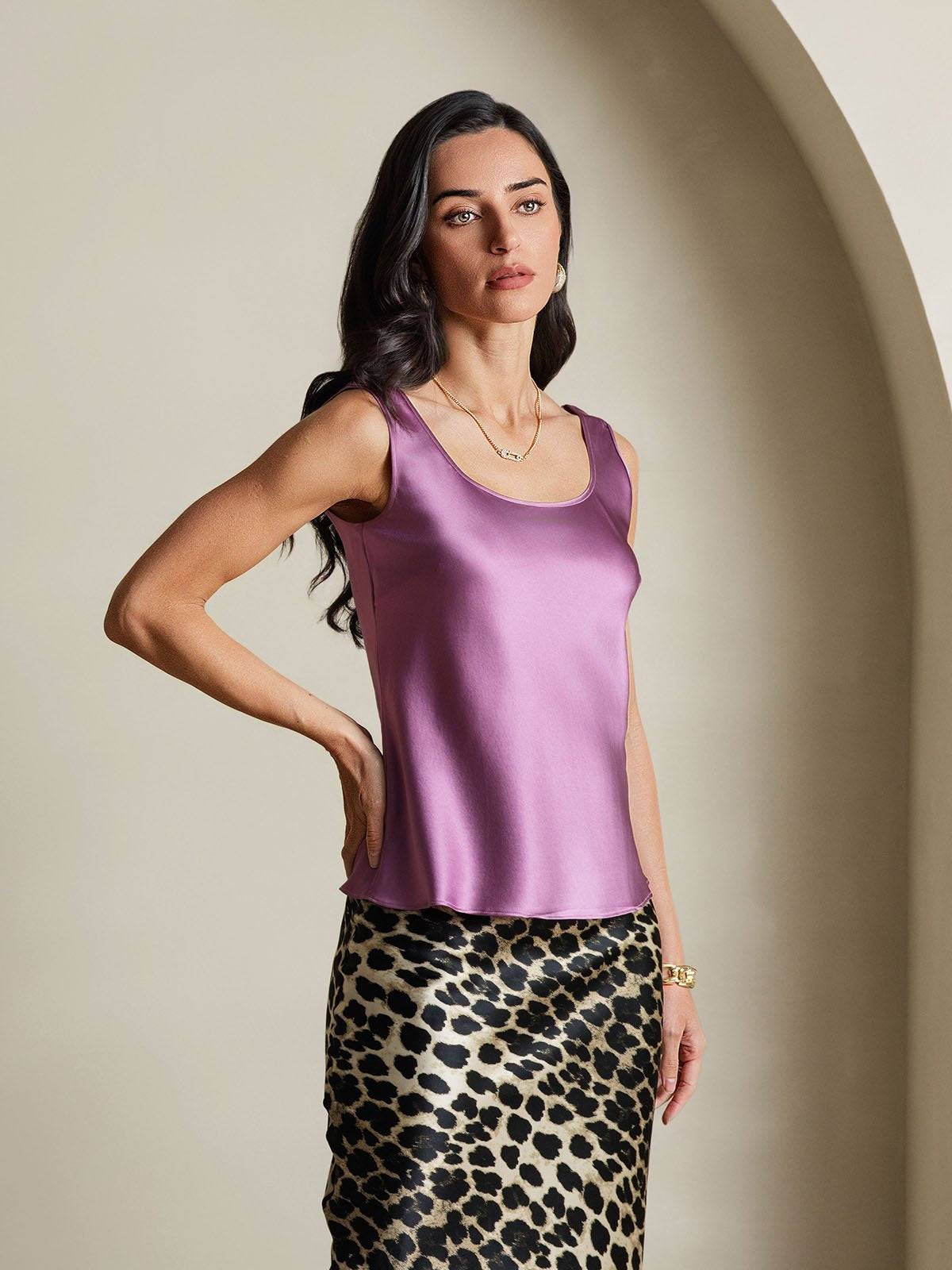 [Tumma Violetti] SilkSilky-FI 19Momme Camisoles 006