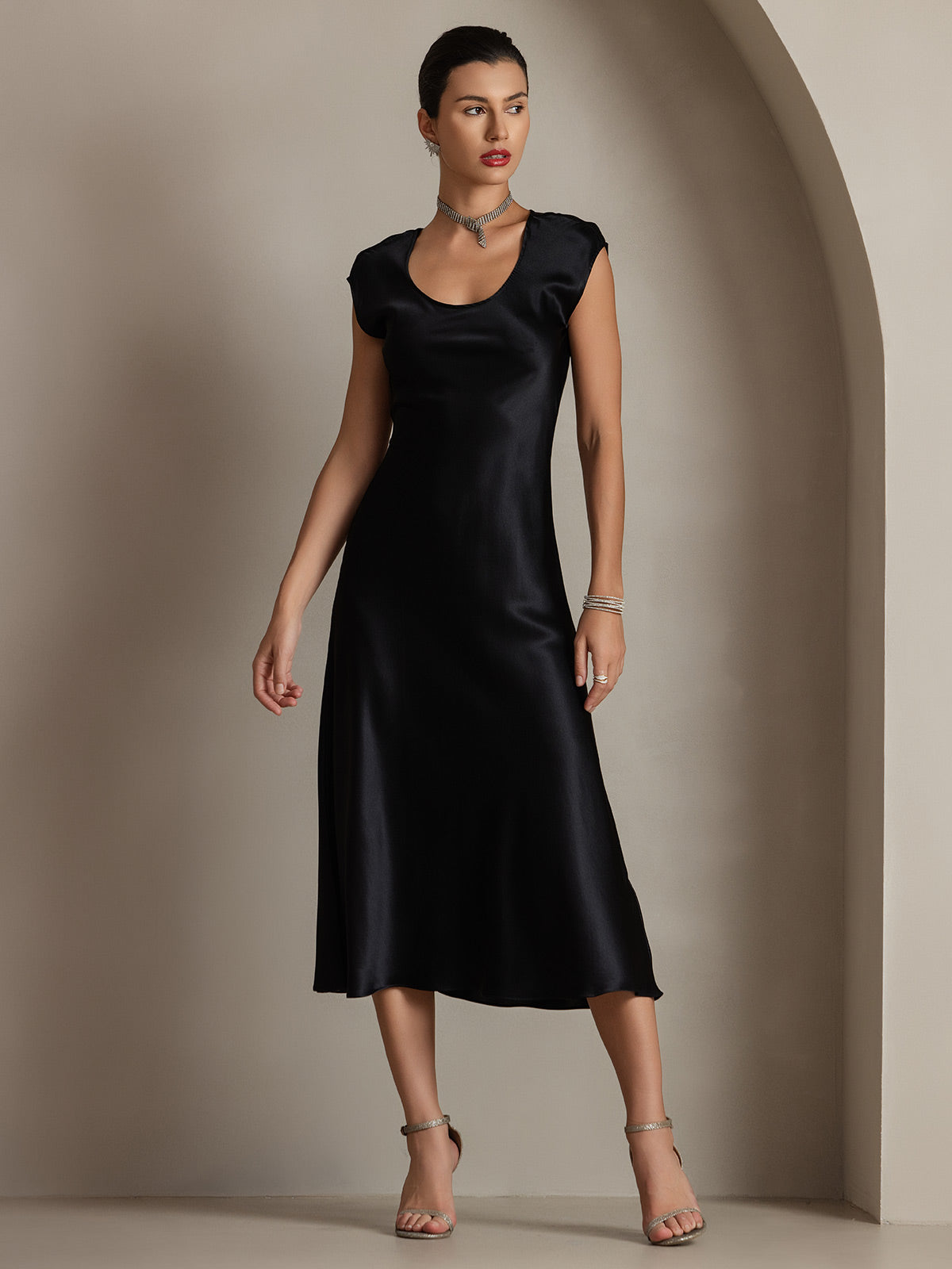 [Musta] SilkSilky-FI 19Momme Dress 001