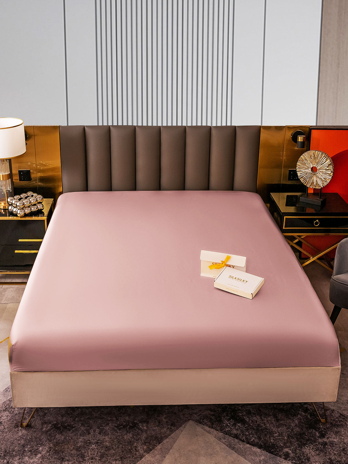 [Vaalean Mauve] SilkSilky-FI 22Momme Pure Silk Sheet 001