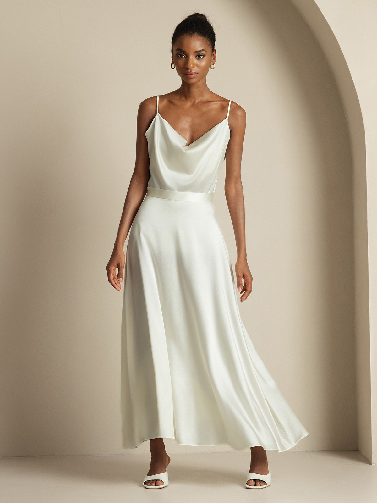 [Valkoinen] SilkSilky-FI 19Momme Womens Outfit Sets 001,