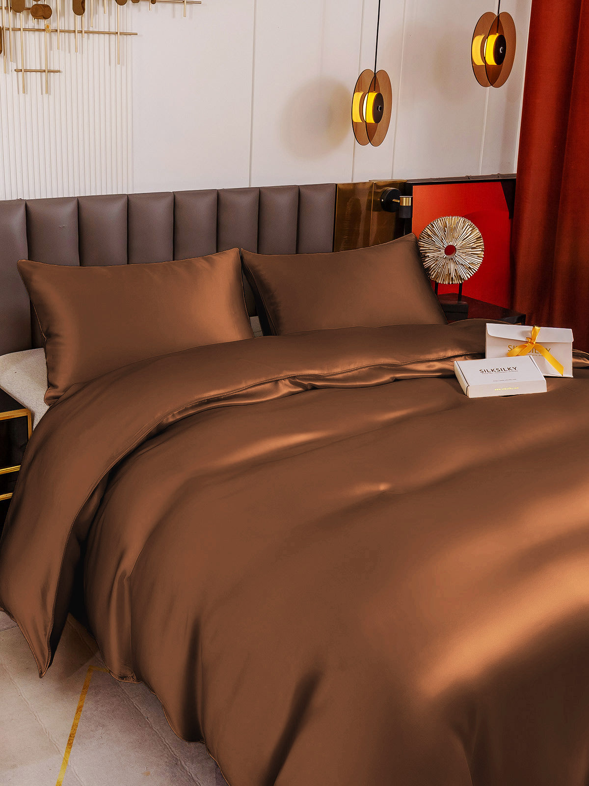 [Kahvi] SilkSilky-FI 19Momme Bedding Set 004