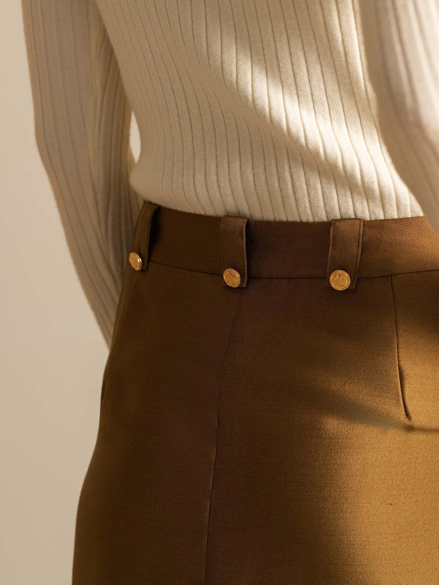 [Pronssi] SilkSilky-FI 32Momme Silk-Wool Blend Skirt 005,