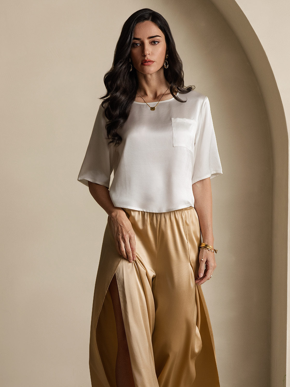 [Valkoinen] SilkSilky-FI Womens T-Shirt 007