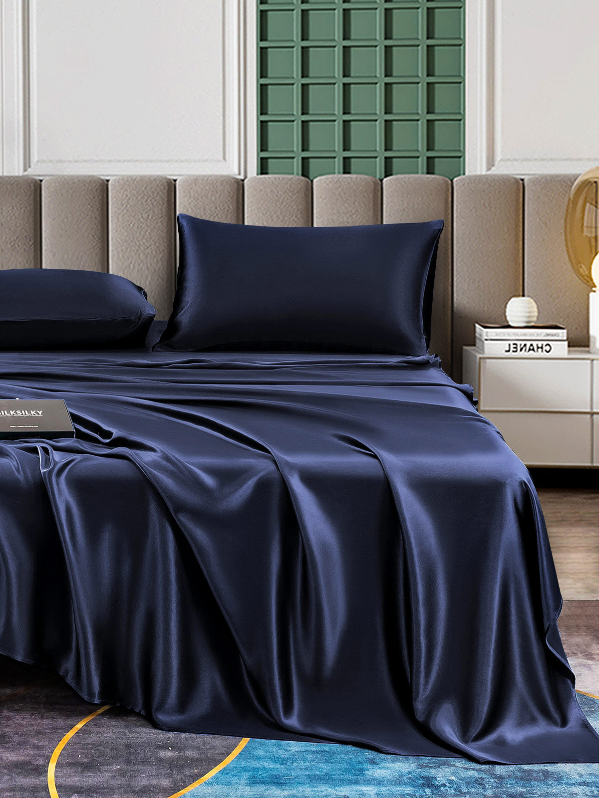[Tummansininen] SilkSilky-FI 25Momme Bedding Set 003