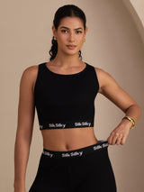 [Musta] SilkSilky-FI Sleeveless Crew Neck Women's Outfit Sets 003