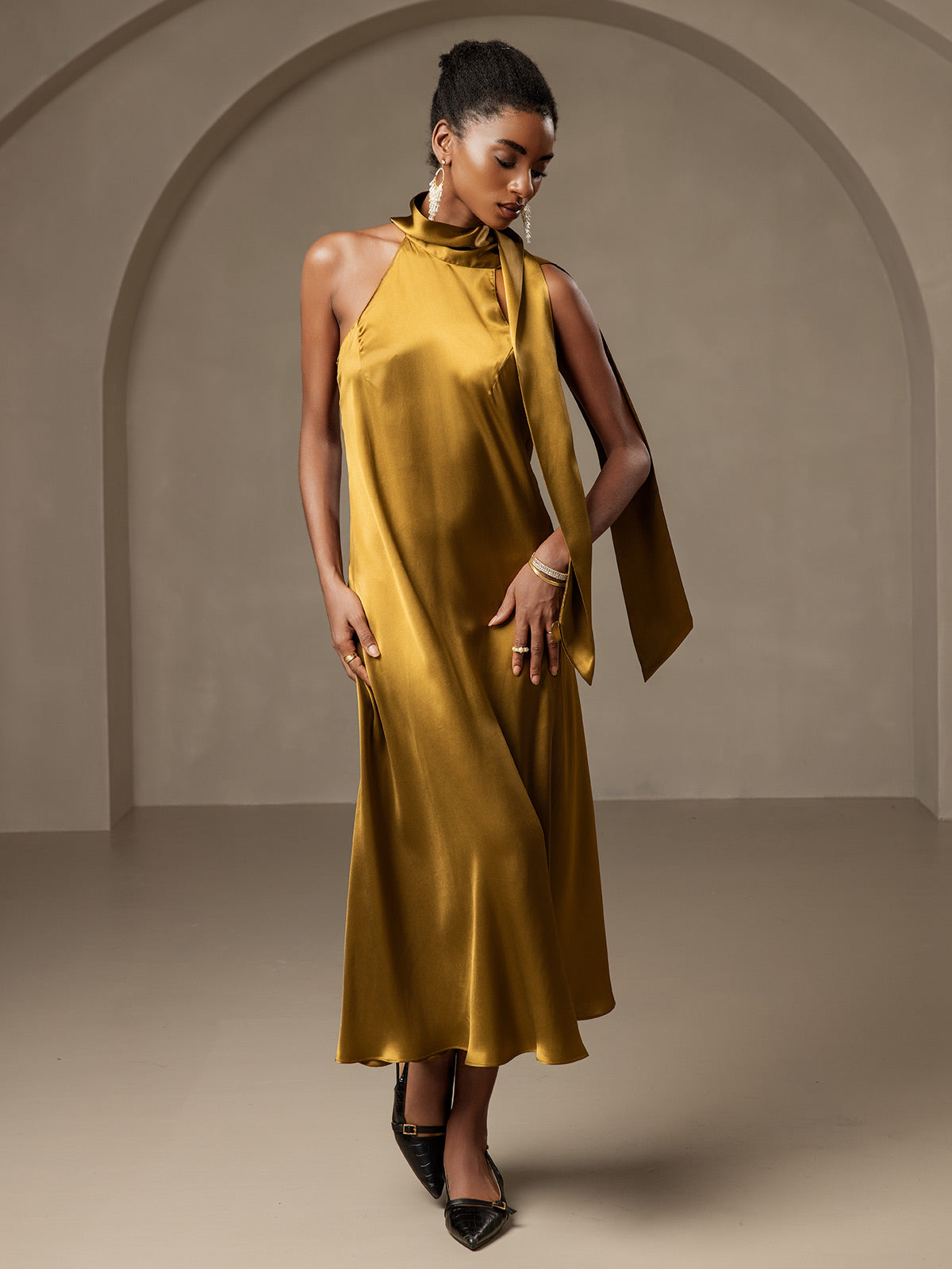 [Ruskea] SilkSilky-FI 19Momme Dress 001