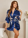 SilkSilky-FI 19Momme Womens Robe Tummansininen 006