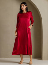 [Viini] SilkSilky-FI 3/4 Sleeve Round Neck Mekko 001