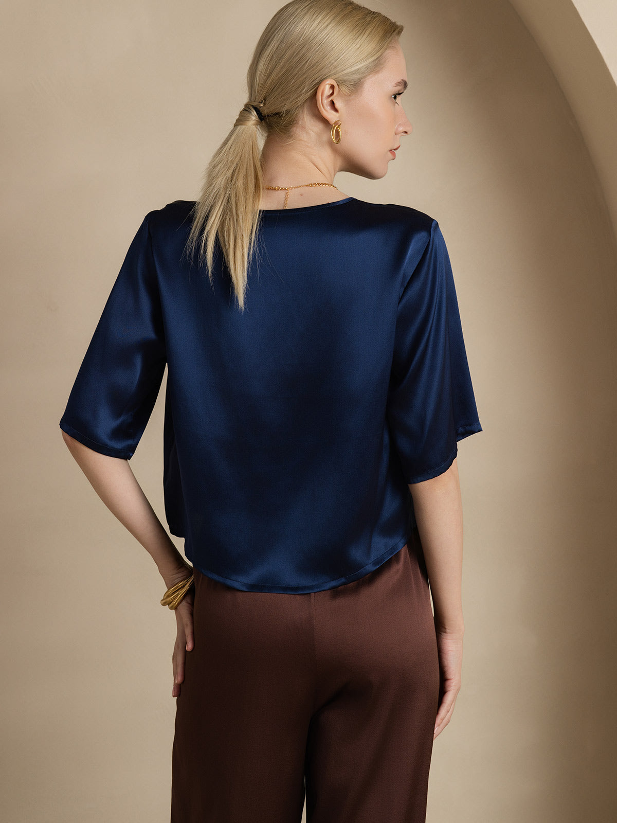 [Tummansininen] SilkSilky-FI Womens T-Shirt 002