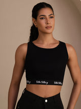 [Musta] SilkSilky-FI Sleeveless Crew Neck Camisole Top 001