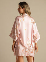[Pinkki] SilkSilky-FI 3/4 Sleeve Naisten Aamutakki 002