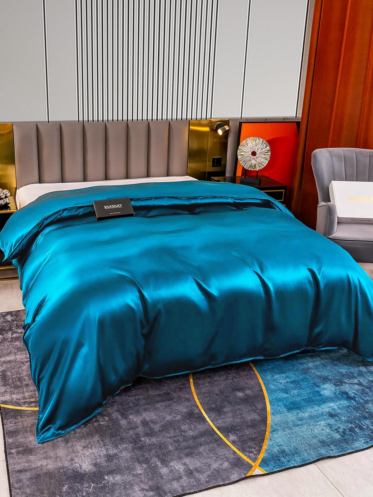 [Sinivihreä] SilkSilky-FI 22Momme Duvet Cover 002