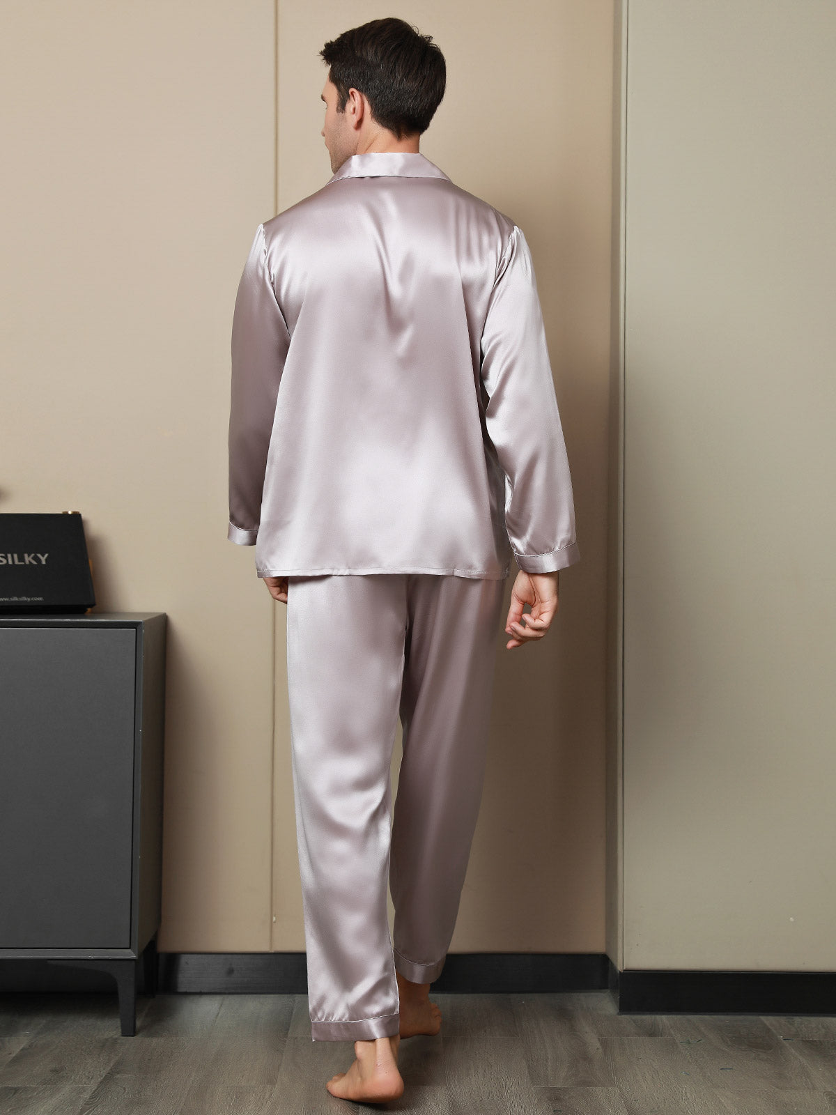 [Vaalean Mauve] SilkSilky-FI 19Momme Mens Pajamas 002