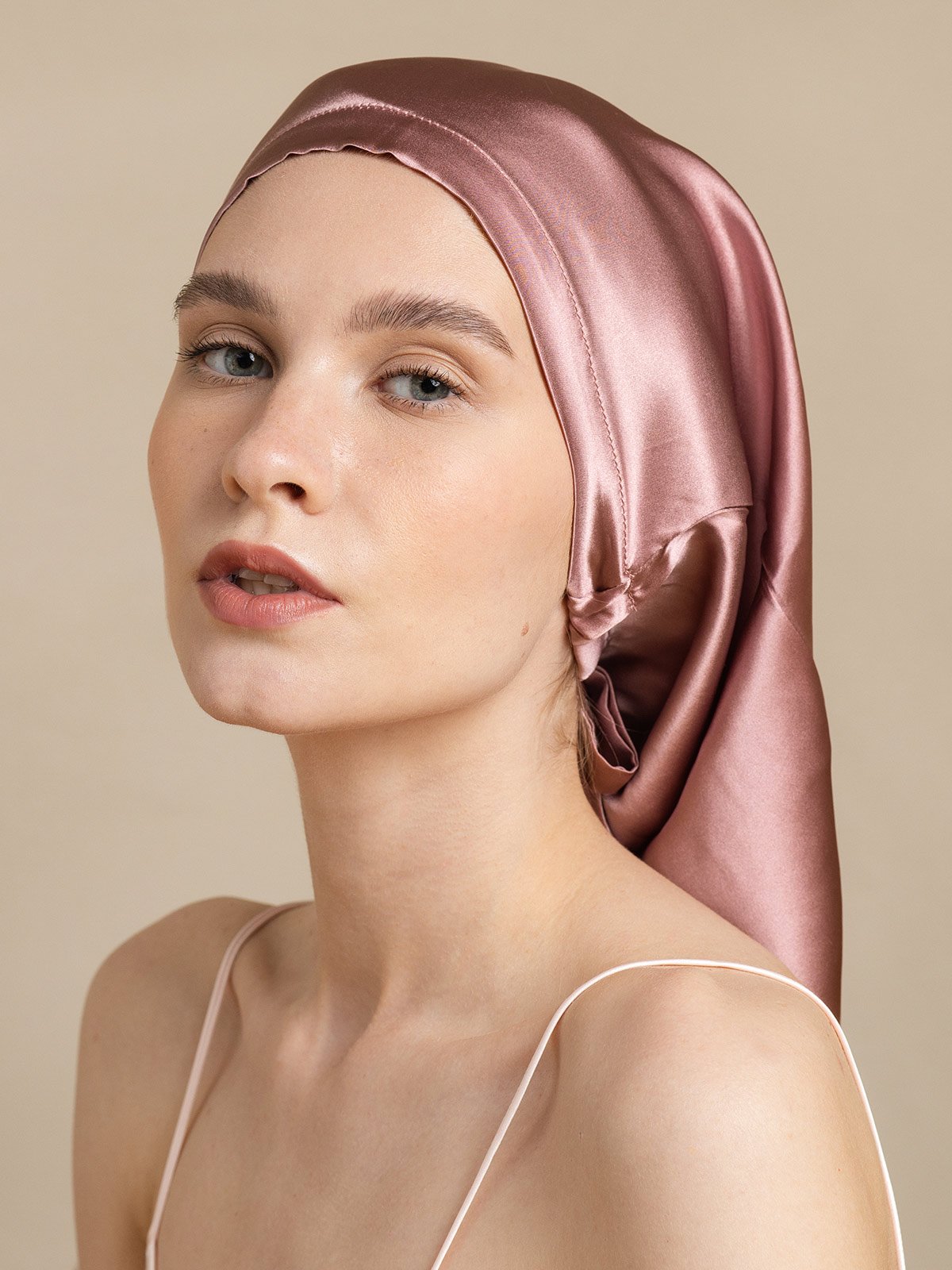 SilkSilky-FI 19Momme Sleep Cap VaaleanMauve 004