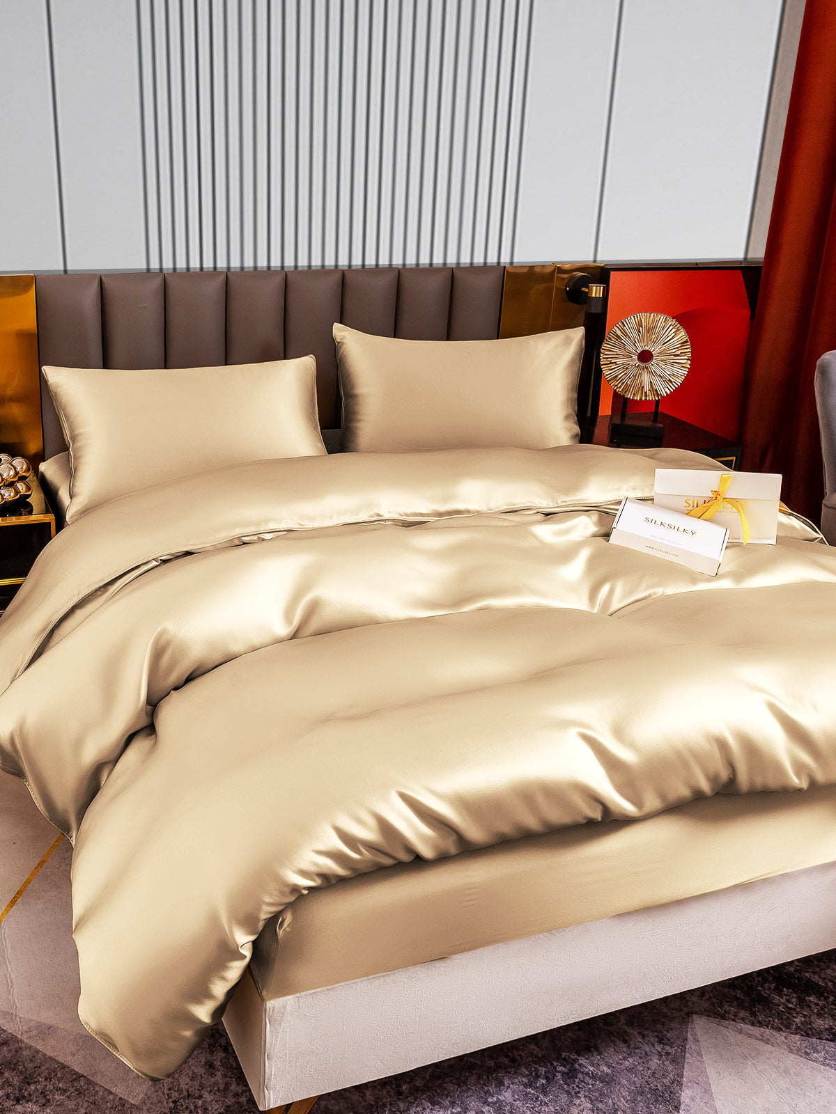 [Beige] SilkSilky-FI 22Momme Bedding Set 005