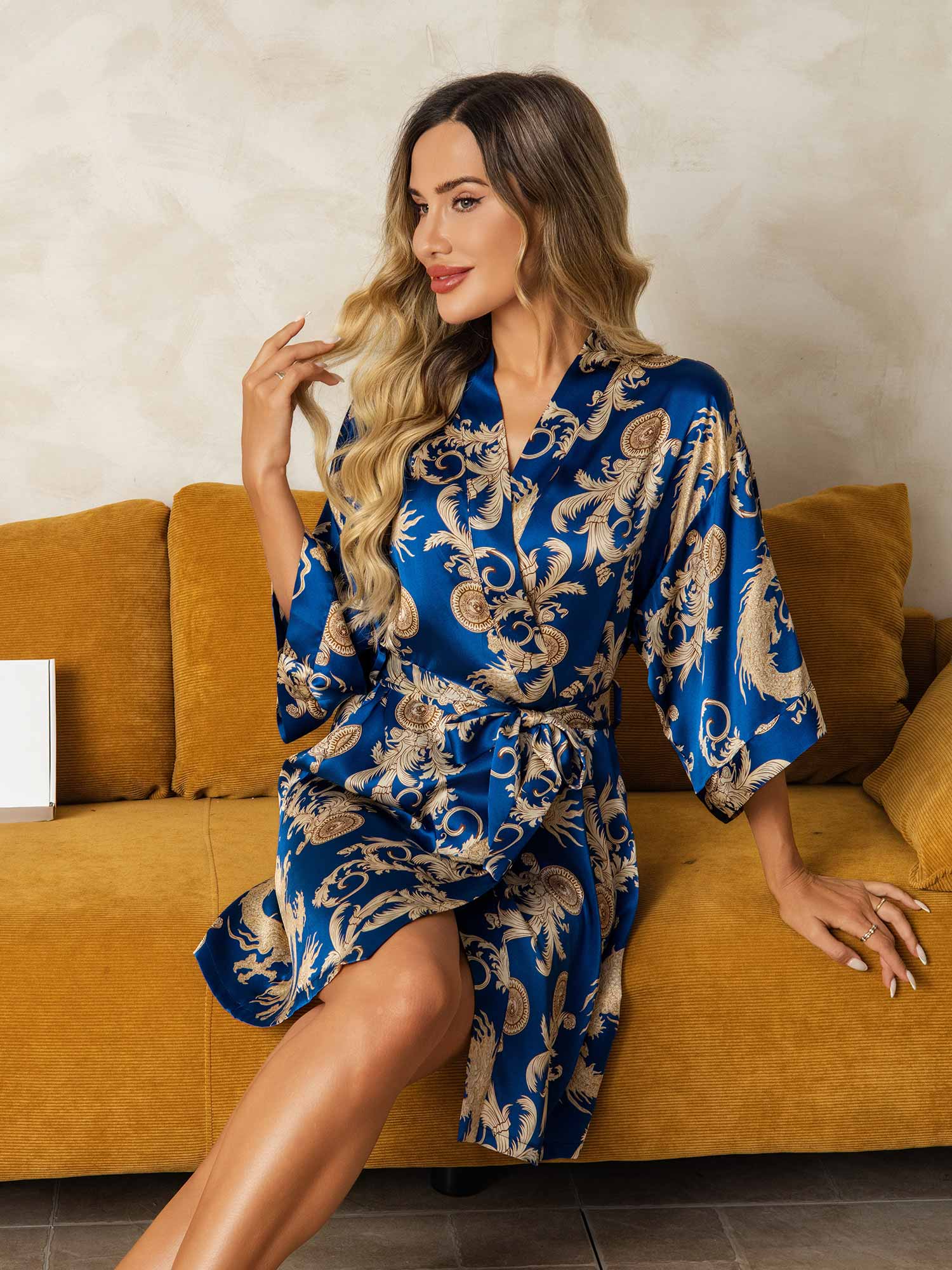 [Sininen] SilkSilky-FI Womens Robe 004