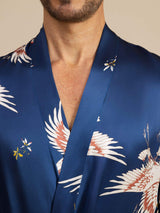 [Tummansininen] SilkSilky-FI 19Momme Mens Robe 003