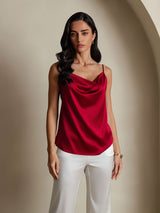 [Viini] SilkSilky-FI Spaghetti Strap Cowl Neck Camisole Top 006