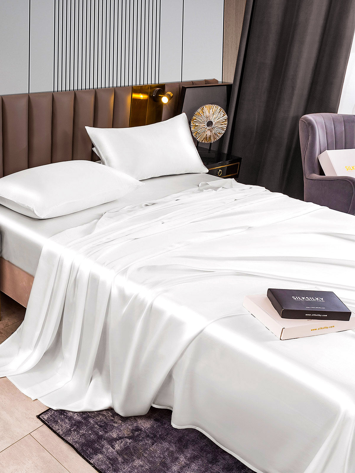 [Valkoinen] SilkSilky-FI 22Momme Bedding Set 007