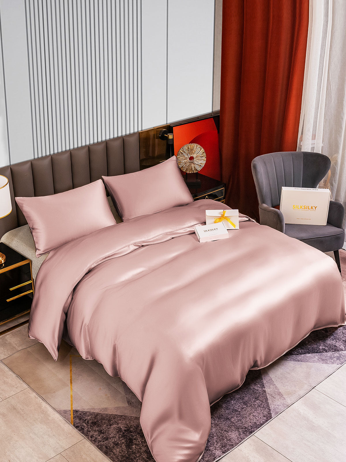 [Vaalean Mauve] SilkSilky-FI 22Momme Bedding Set 002