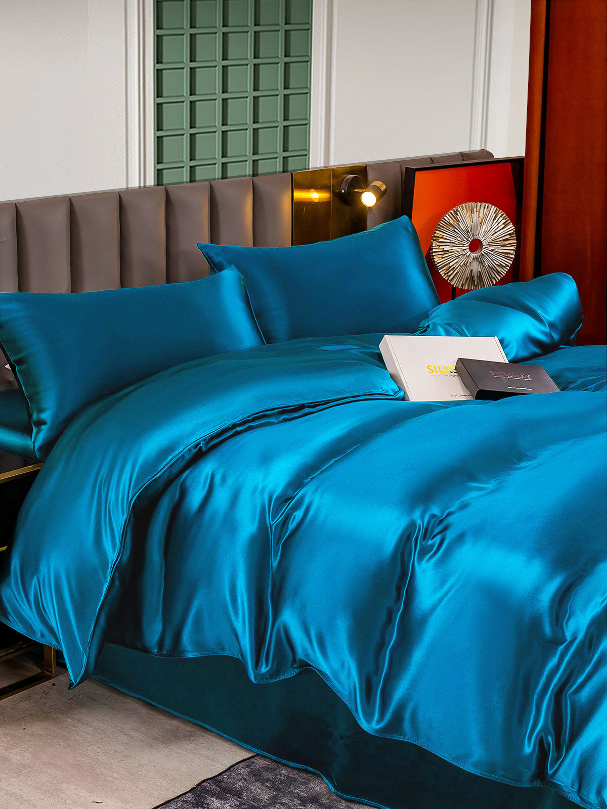 [Sinivihreä] SilkSilky-FI 25Momme Bedding Set 005