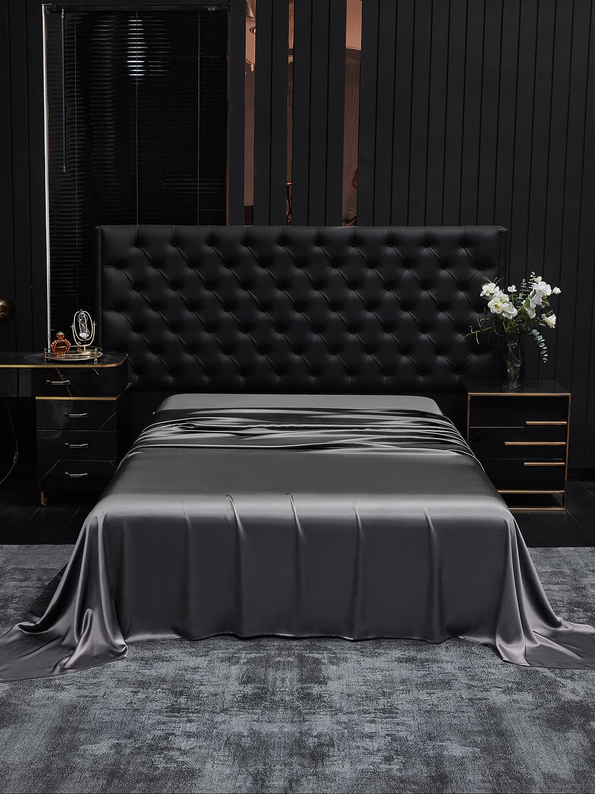 [Tumman Harmaa] SilkSilky-FI 19Momme Sheet 002